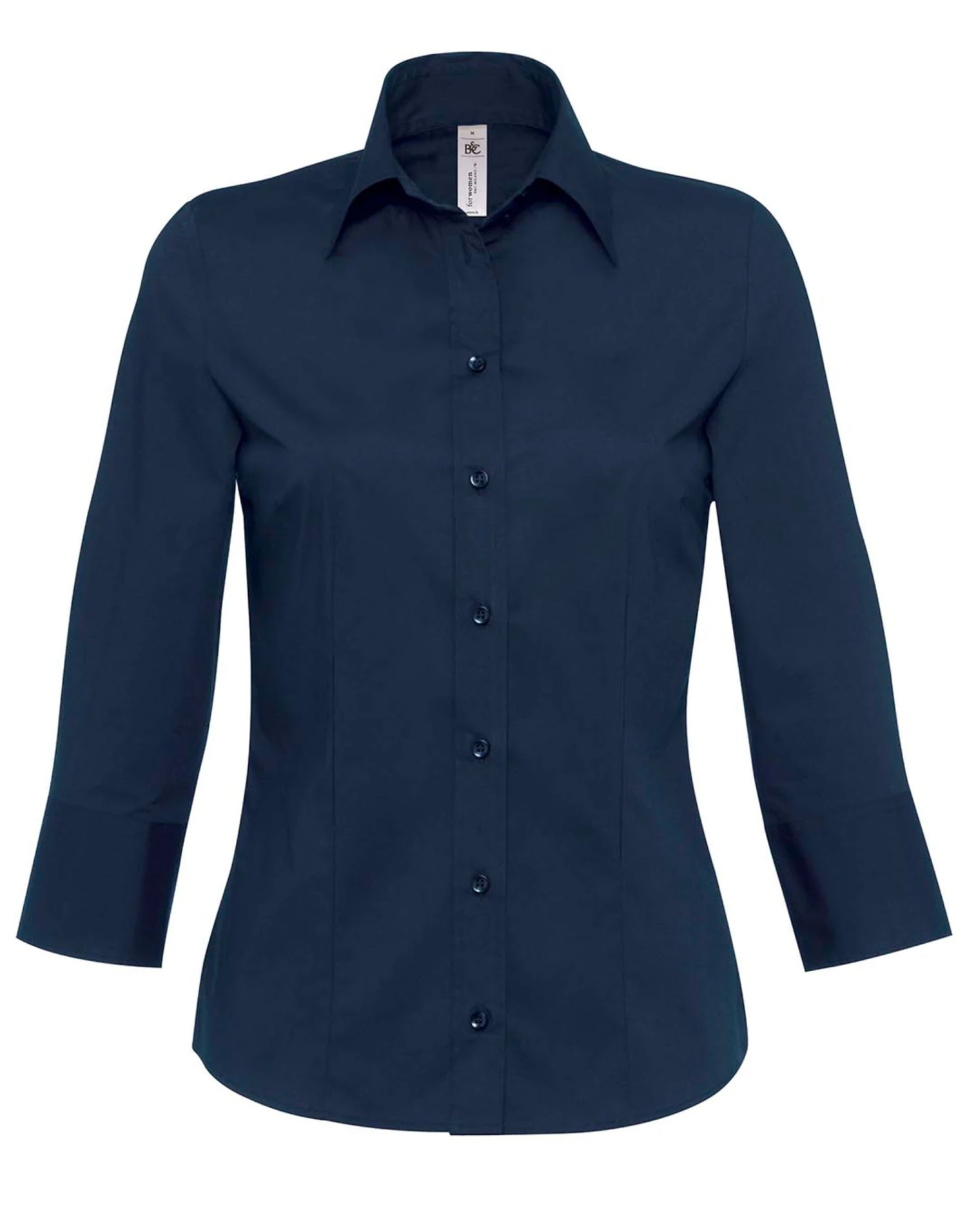 B&C Womens Milano Poplin 3/4 Sleeve Shirt 5 B&C Womens Milano Poplin 3/4 Sleeve Shirt - Image 3