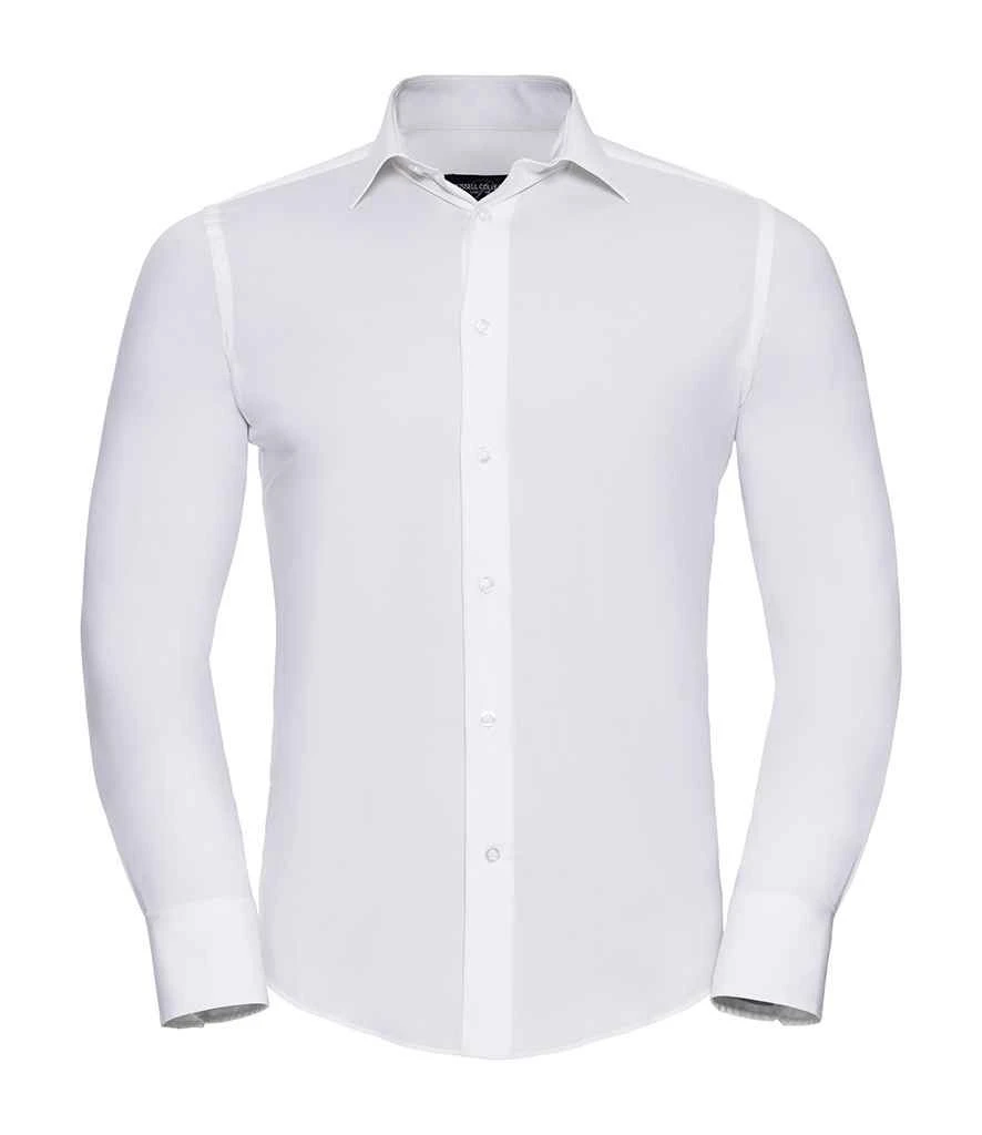 Russell Collection Mens Long Sleeve Fitted Stretch Shirt 9 Russell Collection Mens Long Sleeve Fitted Stretch Shirt - Image 7