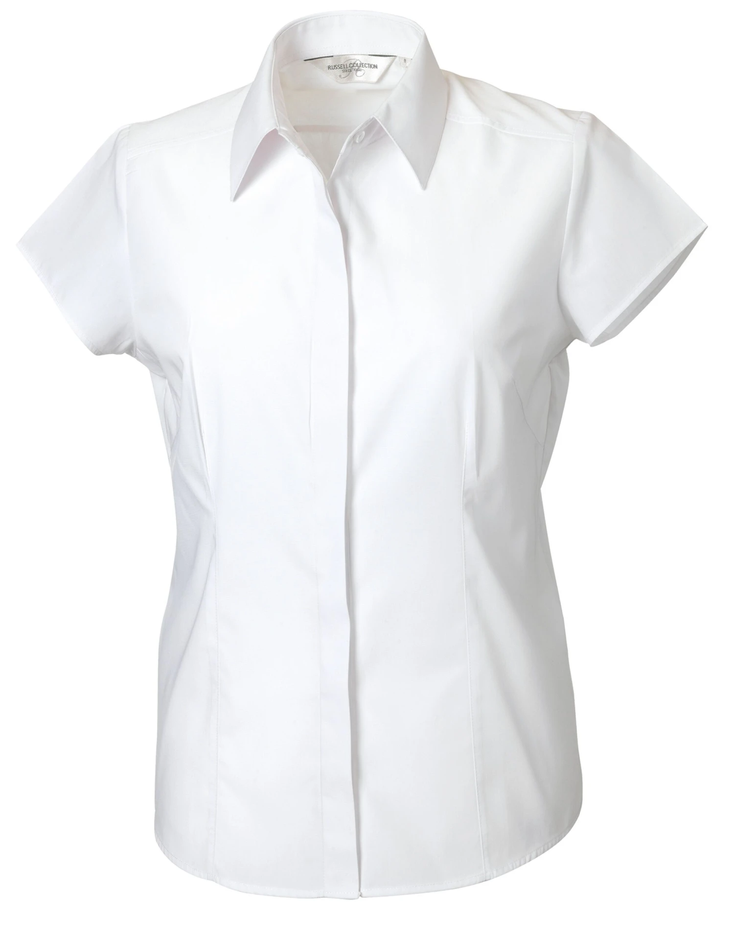 Russell Collection Ladies' Cap Sleeve Fitted Polycotton Poplin Shirt 7 Russell Collection Ladies' Cap Sleeve Fitted Polycotton Poplin Shirt - Image 5