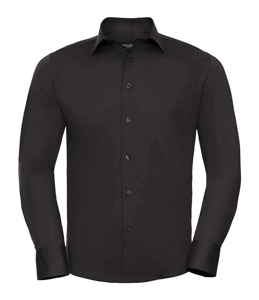 Russell Collection Mens Long Sleeve Fitted Stretch Shirt 4 Russell Collection Mens Long Sleeve Fitted Stretch Shirt - Image 2