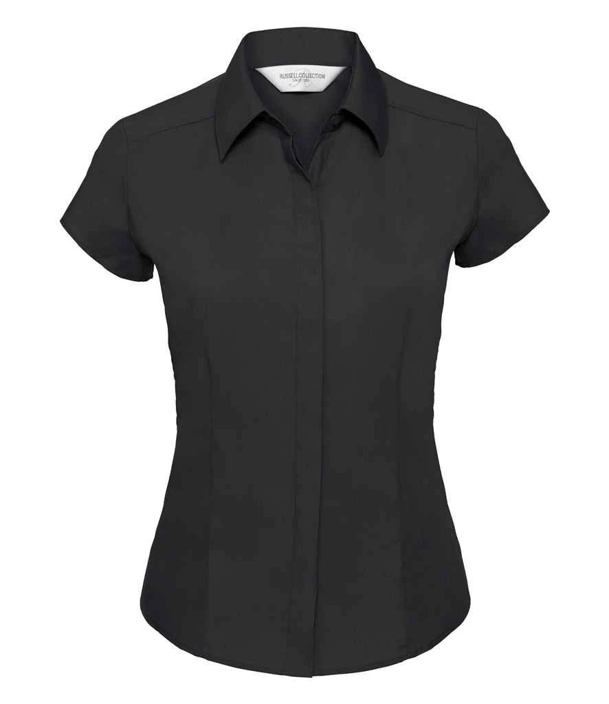Russell Collection Ladies' Cap Sleeve Fitted Polycotton Poplin Shirt 5 Russell Collection Ladies' Cap Sleeve Fitted Polycotton Poplin Shirt - Image 3