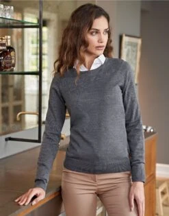 Tee Jays Womens Crew Neck Sweater -XAMAX 44839cb2fec4eb3a4d06c02460e0654f5176a5bdce9dfc33d0eb19268109220b