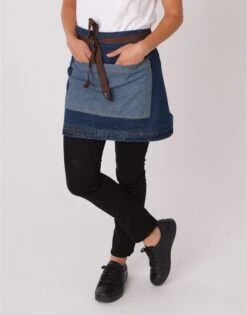 Dennys Washed Denim Contrast Waist Apron