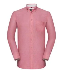 Russell Collection Tailored Long Sleeve Washed Oxford Shirt -XAMAX 474278cd370e5d78e95974753126836fbb5c8d5d1404e58c65aa75d4de6c5f22