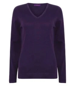 Henbury Ladies Lightweight Cotton Acrylic V Neck Sweater -XAMAX 4861a50f0c78026cd575dbab035982fee4a19fb11adf11417b0d1e555c05066b