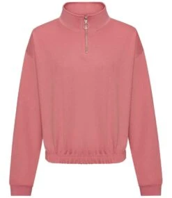 Just Hoods Awdis Ladies Cropped 14 Zip Sweatshirt -XAMAX 48a19a424d2872e8f8b63ef7dc72cf107334cf318d0057fbdf41c235af995cbd