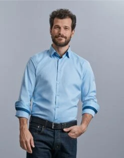 Russell Collection Mens Long Sleeve Tailored Contrast Herringbone Shirt 7 Russell Collection Mens Long Sleeve Tailored Contrast Herringbone Shirt -XAMAX 48d83511f2fd5883fe7147f6a5b7bb22b01c267d76e1fdf619a766056774c850