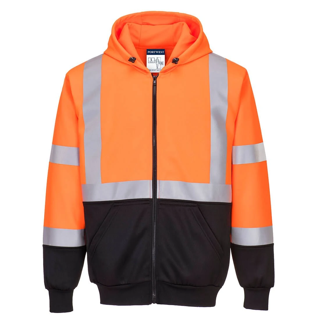 Portwest Hi-Vis Contrast Zipped Hoodie 3 Portwest Hi-Vis Contrast Zipped Hoodie
