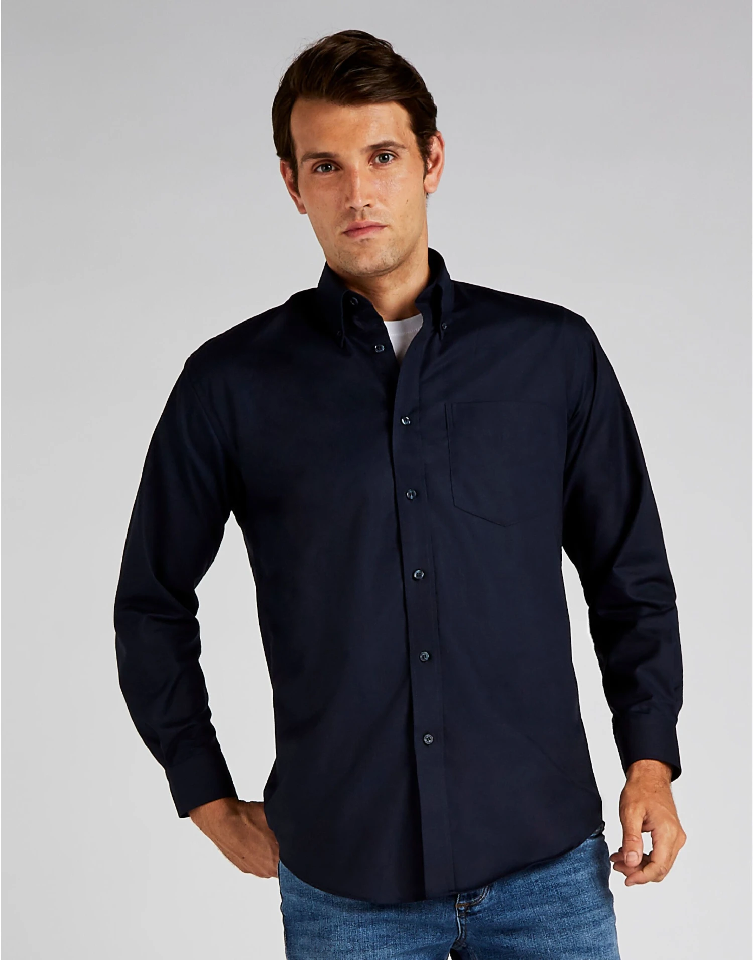 Kustom Kit Classic Fit Long Sleeve Workwear Oxford Shirt 5 Kustom Kit Classic Fit Long Sleeve Workwear Oxford Shirt - Image 3
