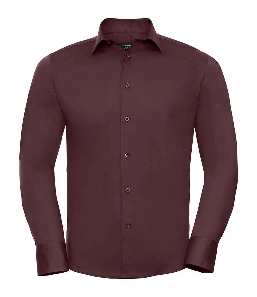 Russell Collection Mens Long Sleeve Fitted Stretch Shirt 8 Russell Collection Mens Long Sleeve Fitted Stretch Shirt - Image 6