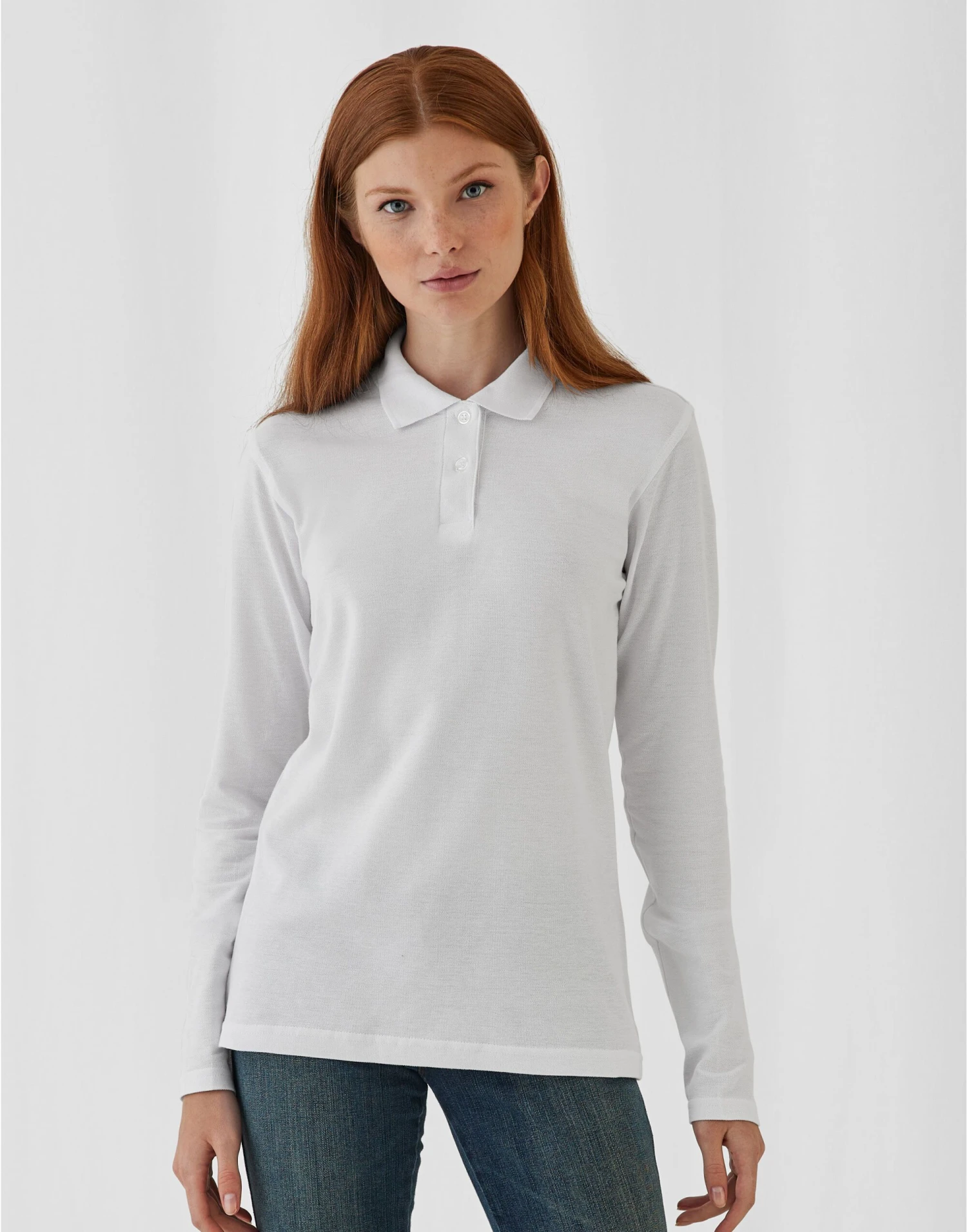 B&C ID.001 Womens Long Sleeve Polo 5 B&C ID.001 Womens Long Sleeve Polo - Image 3