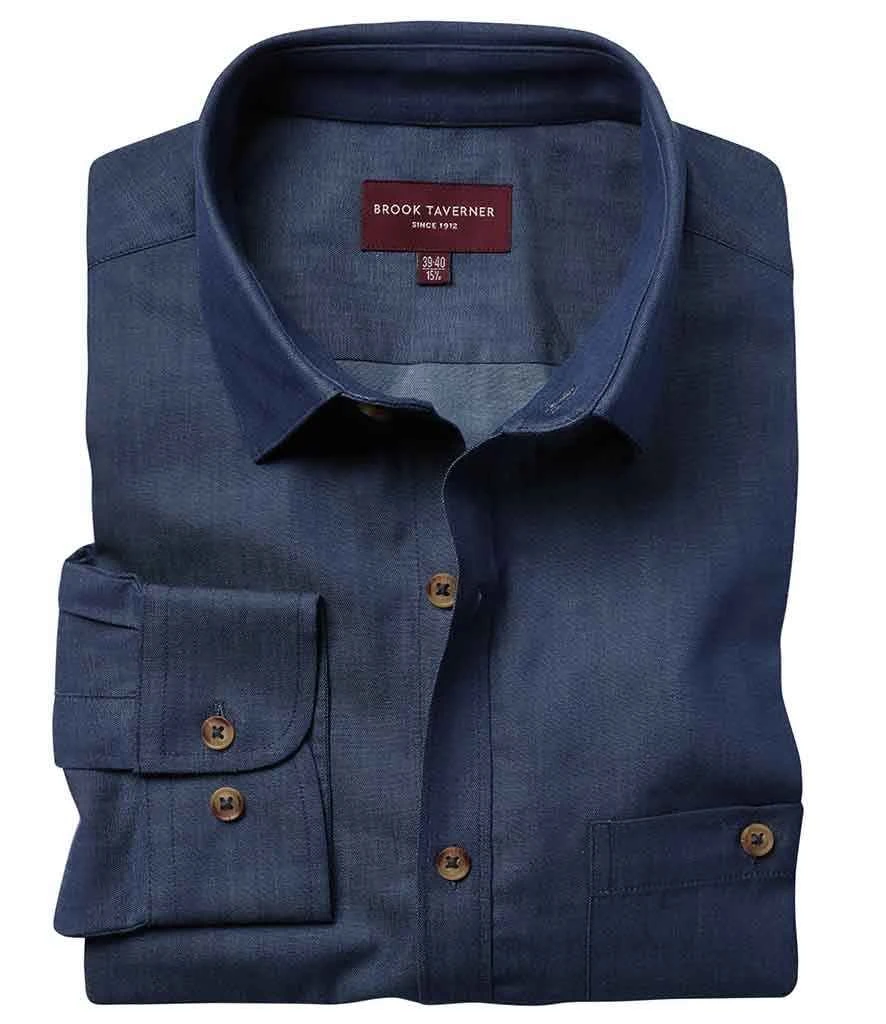 Brook Taverner Jasper Long Sleeve Chambray Shirt 3 Brook Taverner Jasper Long Sleeve Chambray Shirt