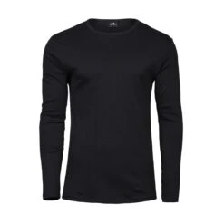 Tee Jays Mens Long Sleeve Interlock Tee -XAMAX 530 black front 1