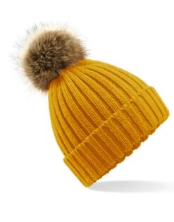 Beechfield Faux Fur Pom Pom Chunky Beanie -XAMAX 542a32d0b1525d4098ad4acb9358162e5d4fe07f09064d1a2f79070172c65f4b