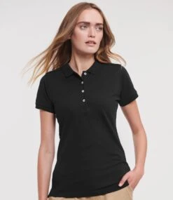 Russell Ladies Fitted Stretch Polo -XAMAX 566f blk model 1