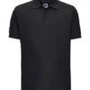 Russell Mens Ultimate Cotton Polo -XAMAX 577m blk front 1