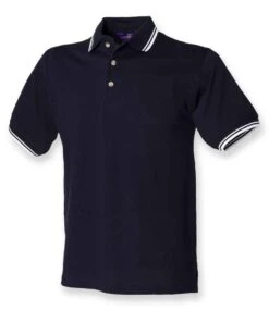 Henbury Contrast Double Tipped Cotton Piqué Polo Shirt -XAMAX 5a9e8da8073fba1fd930f1c60441e72513da9439f17efea61da2a1c53ad34113