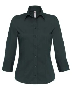 B&C Womens Milano Poplin 3/4 Sleeve Shirt