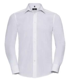 Russell Collection Mens Long Sleeve Tailored Polycotton Poplin Shirt -XAMAX 602f6c9895112db2fbccfaa073ecf23fde6ec7340c00edcbbccaa20274ba56ba