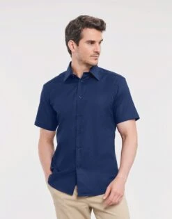 Russell Collection Mens Short Sleeve Tailored Oxford Shirt -XAMAX 67000bb34bcab58b20a2a451592e81d8299debec60227a9635f2a9ff44c0084a