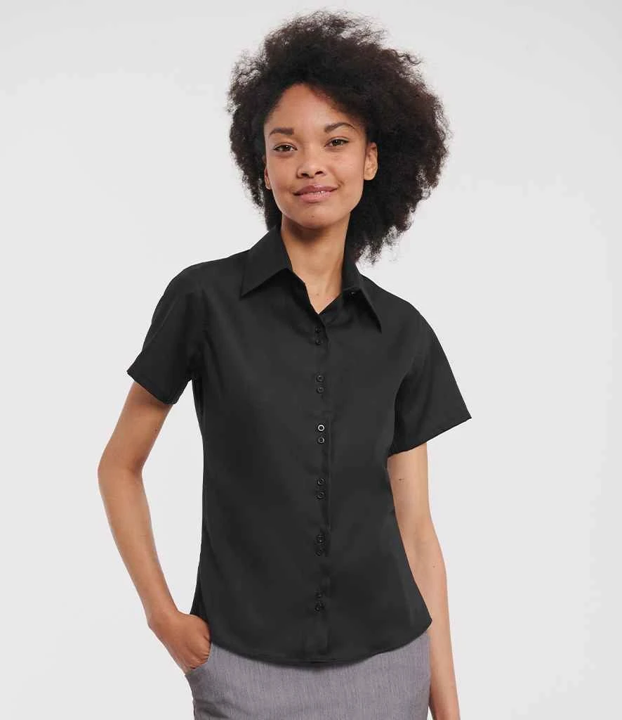 Russell Collection Ladies' Short Sleeve Tailored Ultimate Non-Iron Shirt 5 Russell Collection Ladies' Short Sleeve Tailored Ultimate Non-Iron Shirt - Image 3