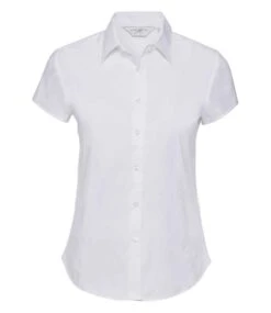 Russell Collection Ladies' Short Sleeve Fitted Stretch Shirt -XAMAX 6c95e9e2882d2fb50bcbb203ac1abdef382cfc5c84cf03eb7964eb0697d81f70