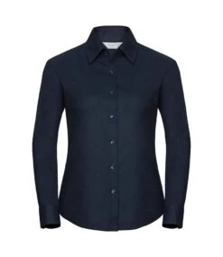 Russell Collection Ladies' Long Sleeve Tailored Oxford Shirt -XAMAX 7341d49fcd380324b11cee67874adc36abc97f305a3d1cadb33fb25bb6d052b6