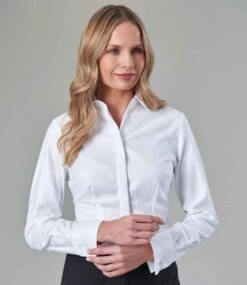 Brook Taverner Ladies Villeta Long Sleeve Herringbone Shirt -XAMAX 74c78c6c0868b55fda9e0ff3c01eaa1aaf491dbead2b3bdb42b6ee6835302967