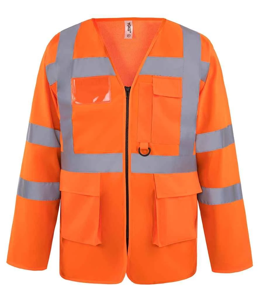 Yoko Hi-Vis Executive Long Sleeve Waistcoat 4 Yoko Hi-Vis Executive Long Sleeve Waistcoat - Image 2