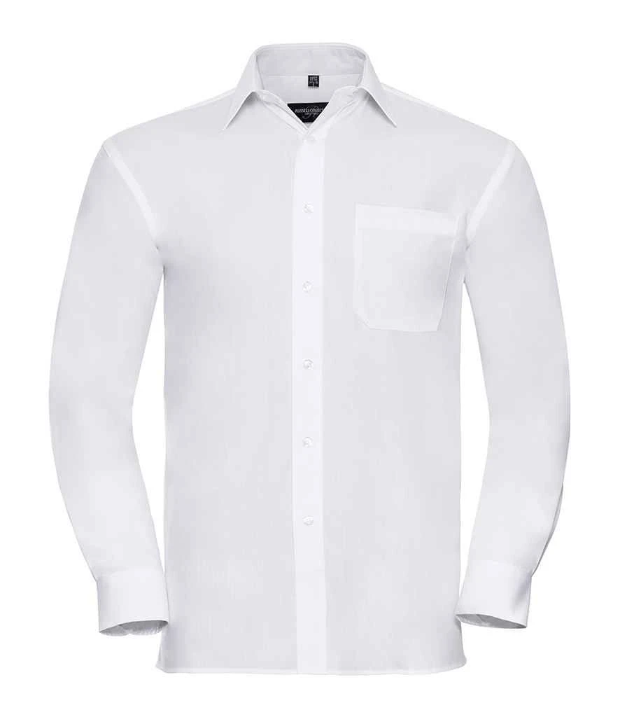 Russell Collection Mens Long Sleeve Classic Pure Cotton Poplin Shirt 8 Russell Collection Mens Long Sleeve Classic Pure Cotton Poplin Shirt - Image 6