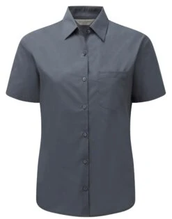 Russell Collection Ladies' Short Sleeve Classic Polycotton Poplin Shirt 23 Russell Collection Ladies' Short Sleeve Classic Polycotton Poplin Shirt -XAMAX 840429c2e316267c865647a932b06481b552383d829dc53d979fe46e5b29c15f