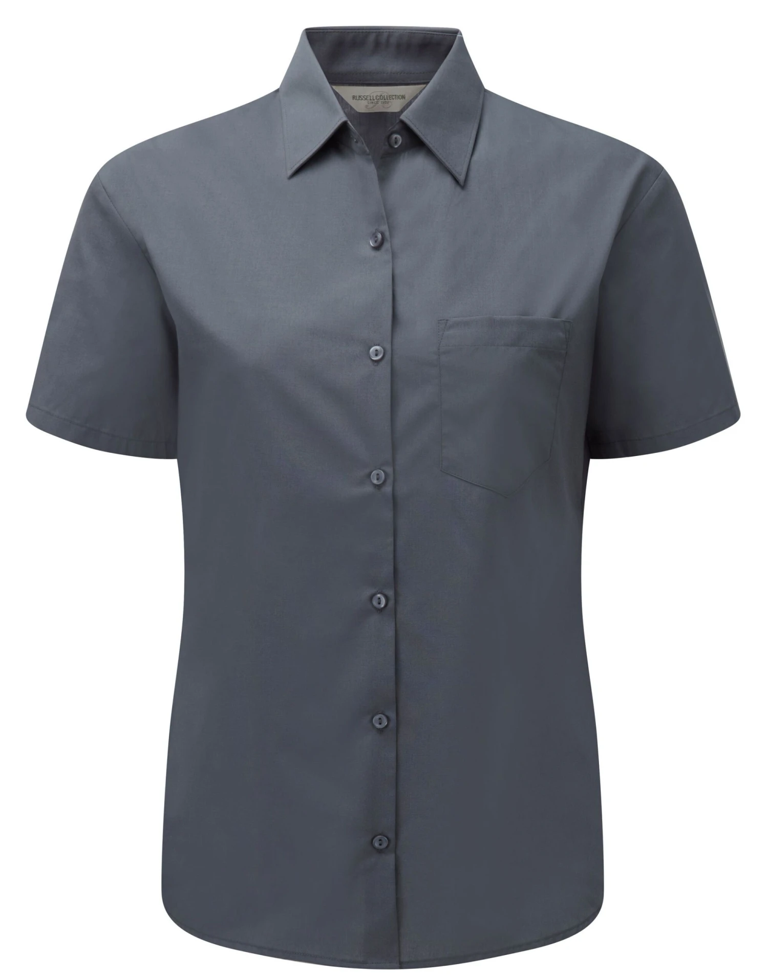 Russell Collection Ladies' Short Sleeve Classic Polycotton Poplin Shirt 10 Russell Collection Ladies' Short Sleeve Classic Polycotton Poplin Shirt - Image 8