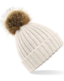 Beechfield Faux Fur Pom Pom Chunky Beanie -XAMAX 842135be01008763811393f44409046349b14ea0f6dccf7b4f5ab7809a60dfbd