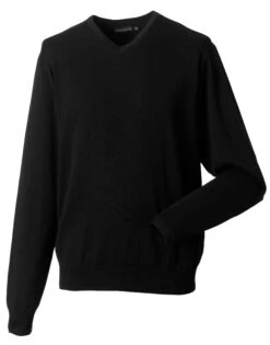 Russell Collection Mens V-Neck Knitted Pullover