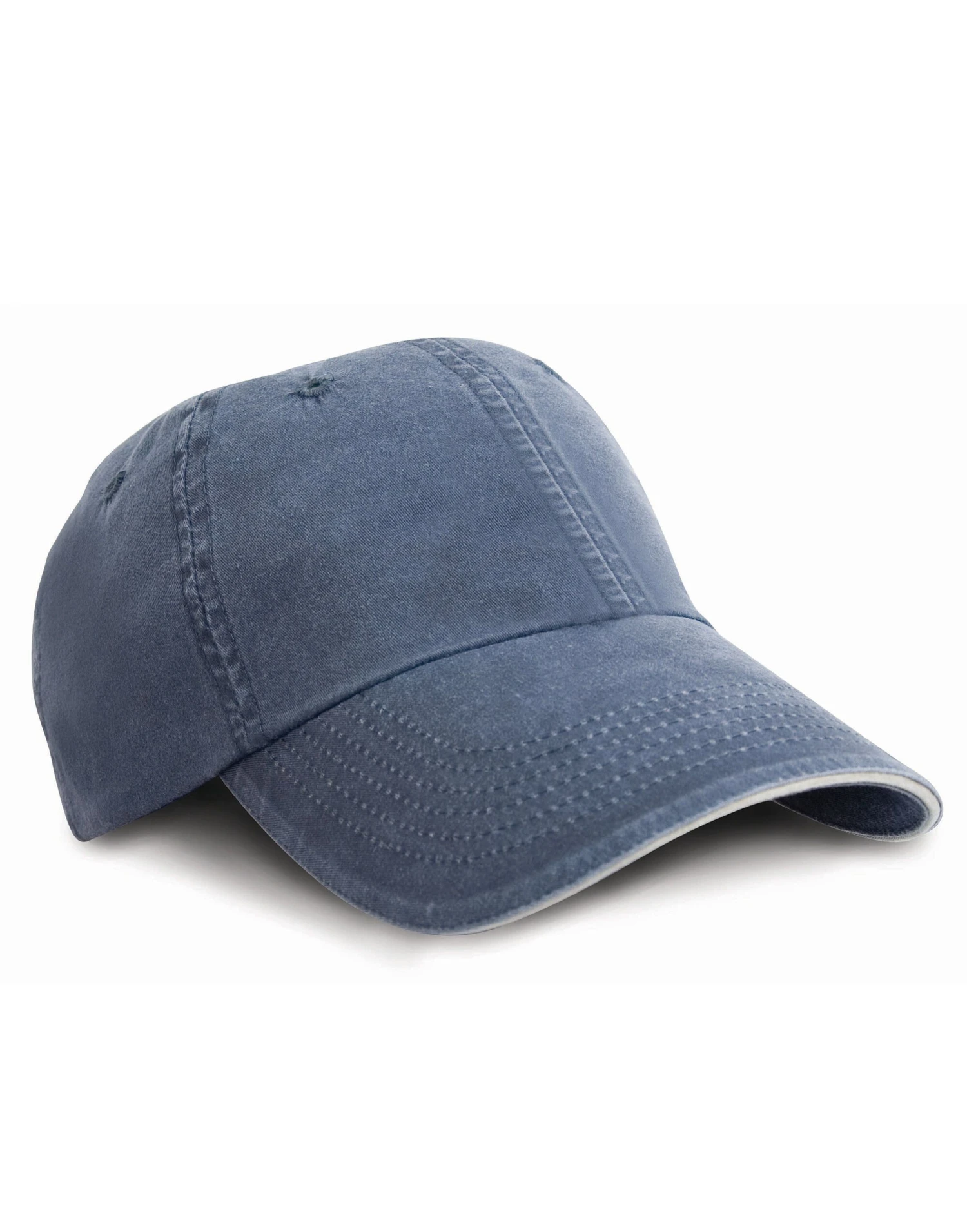 Result Headwear Washed Fine Line Cotton Cap With Sandwich Peak 4 Result Headwear Washed Fine Line Cotton Cap With Sandwich Peak - Image 2
