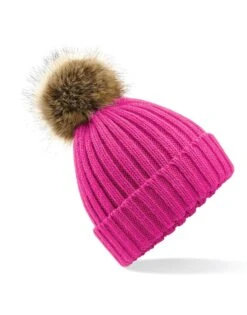 Beechfield Faux Fur Pom Pom Chunky Beanie -XAMAX 8da51b1c0a410680f7581bec5bde72c06da1a98685d00d93e1a5ed8174e2ff60