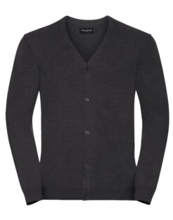 Russell Collection Mens V-Neck Knitted Cardigan -XAMAX 90230a4415dfdf02aa883dd8d504a10104978cf3ab7810a29fccfa920f1c4b11