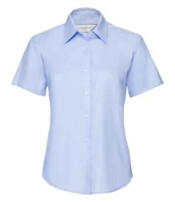 Russell Collection Ladies' Short Sleeve Tailored Oxford Shirt -XAMAX 90e13e928b83f24d859c1fe0a95ed36d3dcfd33c9879debbb943f421de5efcdf