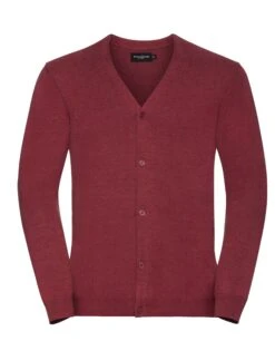 Russell Collection Mens V-Neck Knitted Cardigan -XAMAX 92c2c743703695960f7144c2b759f7534c22b25ed439f4f5e90f5f3f421e0927