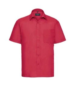 Russell Collection Mens Short Sleeve Classic Polycotton Poplin Shirt -XAMAX 93b69b51d0bc45a1afc29c25a6e61902e77232e529420d4354d5ae8ba5424d2f