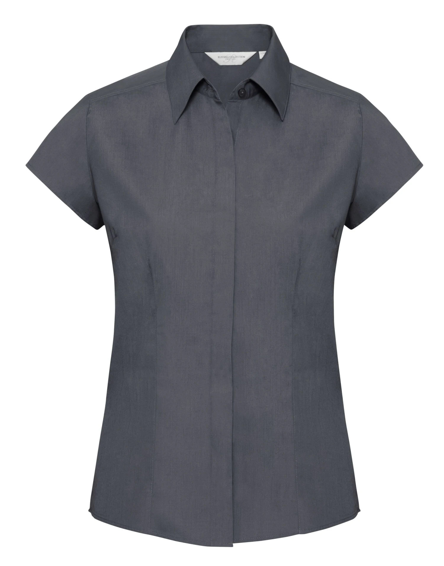 Russell Collection Ladies' Cap Sleeve Fitted Polycotton Poplin Shirt 9 Russell Collection Ladies' Cap Sleeve Fitted Polycotton Poplin Shirt - Image 7