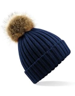 Beechfield Faux Fur Pom Pom Chunky Beanie -XAMAX a06cfff99d4440150b6ee9629f844430b6cc2e72e691e8450a5deb7a970fac94