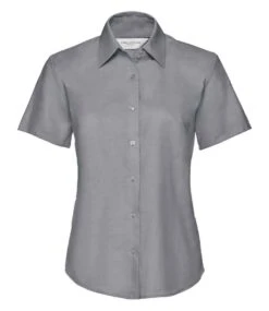 Russell Collection Ladies' Short Sleeve Tailored Oxford Shirt -XAMAX a093532c6020ac8615217c82cf8f2755930b516c42abec1d9557da88fbaa7bf2