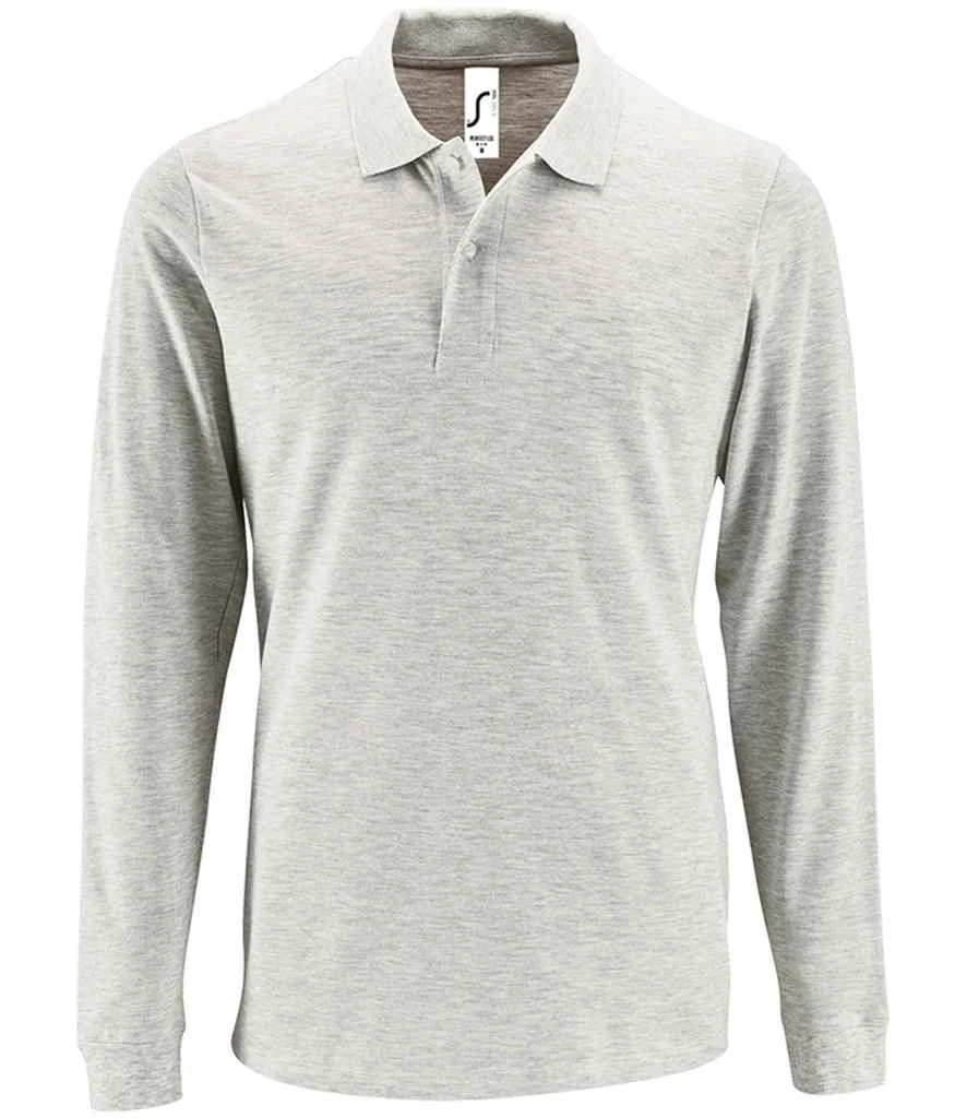 SOL'S Sols Perfect Long Sleeve Piqué Polo Shirt 8 SOL'S Sols Perfect Long Sleeve Piqué Polo Shirt - Image 6