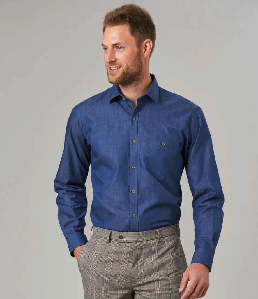 Brook Taverner Jasper Long Sleeve Chambray Shirt 4 Brook Taverner Jasper Long Sleeve Chambray Shirt - Image 2