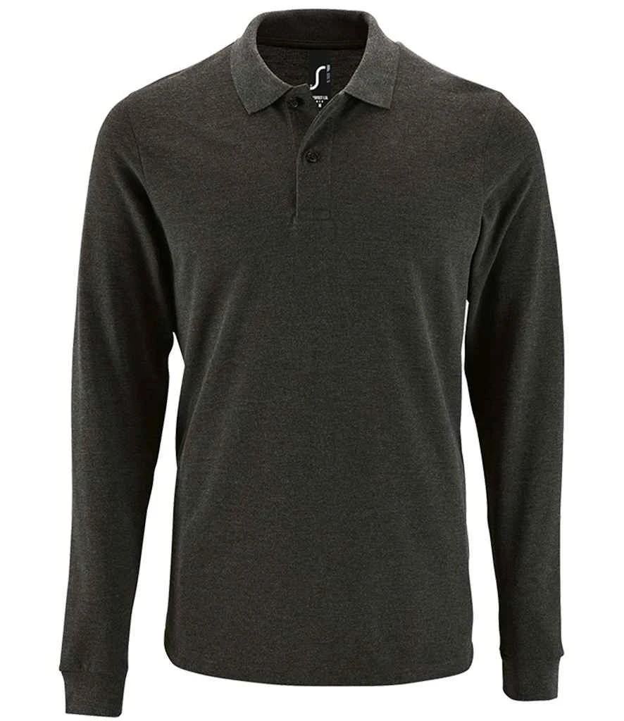 SOL'S Sols Perfect Long Sleeve Piqué Polo Shirt 6 SOL'S Sols Perfect Long Sleeve Piqué Polo Shirt - Image 4