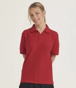 AWDis Academy Senior Piqué Polo Shirt -XAMAX ac004 red model 1 hero