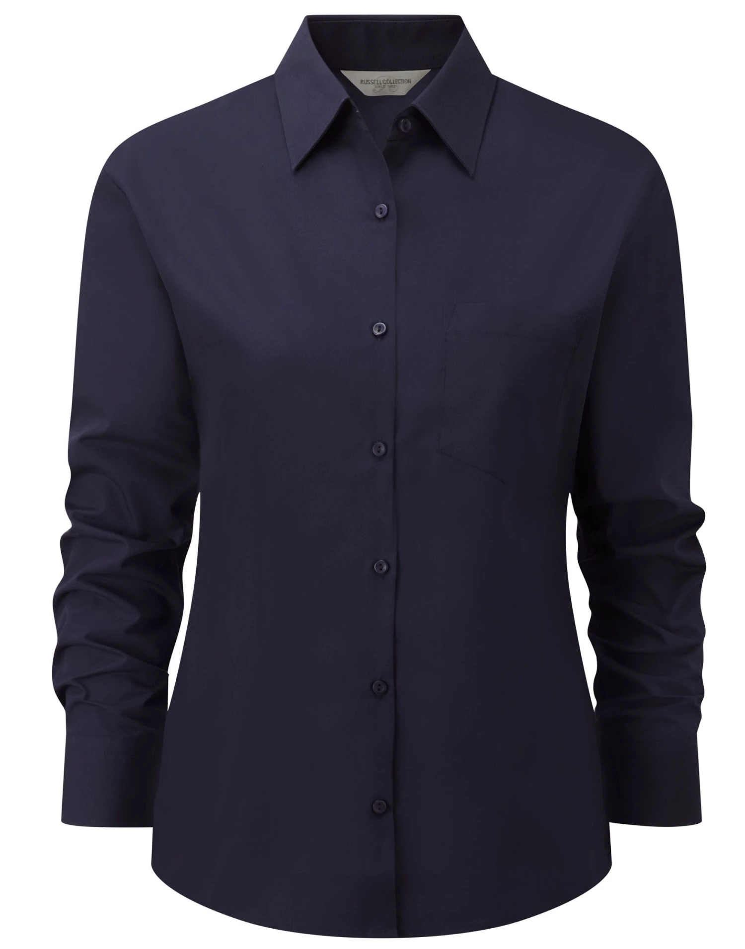 Russell Collection Ladies' Long Sleeve Classic Polycotton Poplin Shirt 8 Russell Collection Ladies' Long Sleeve Classic Polycotton Poplin Shirt - Image 6