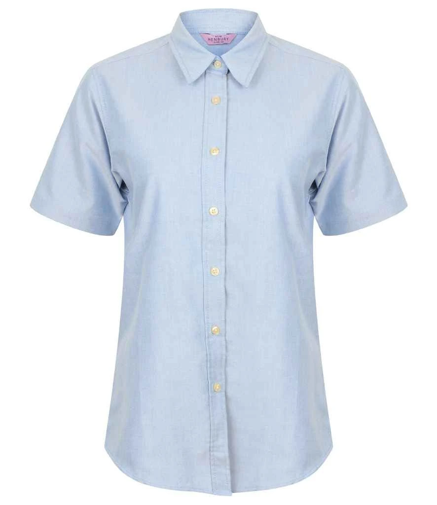 Henbury Ladies Short Sleeve Classic Oxford Shirt 5 Henbury Ladies Short Sleeve Classic Oxford Shirt - Image 3
