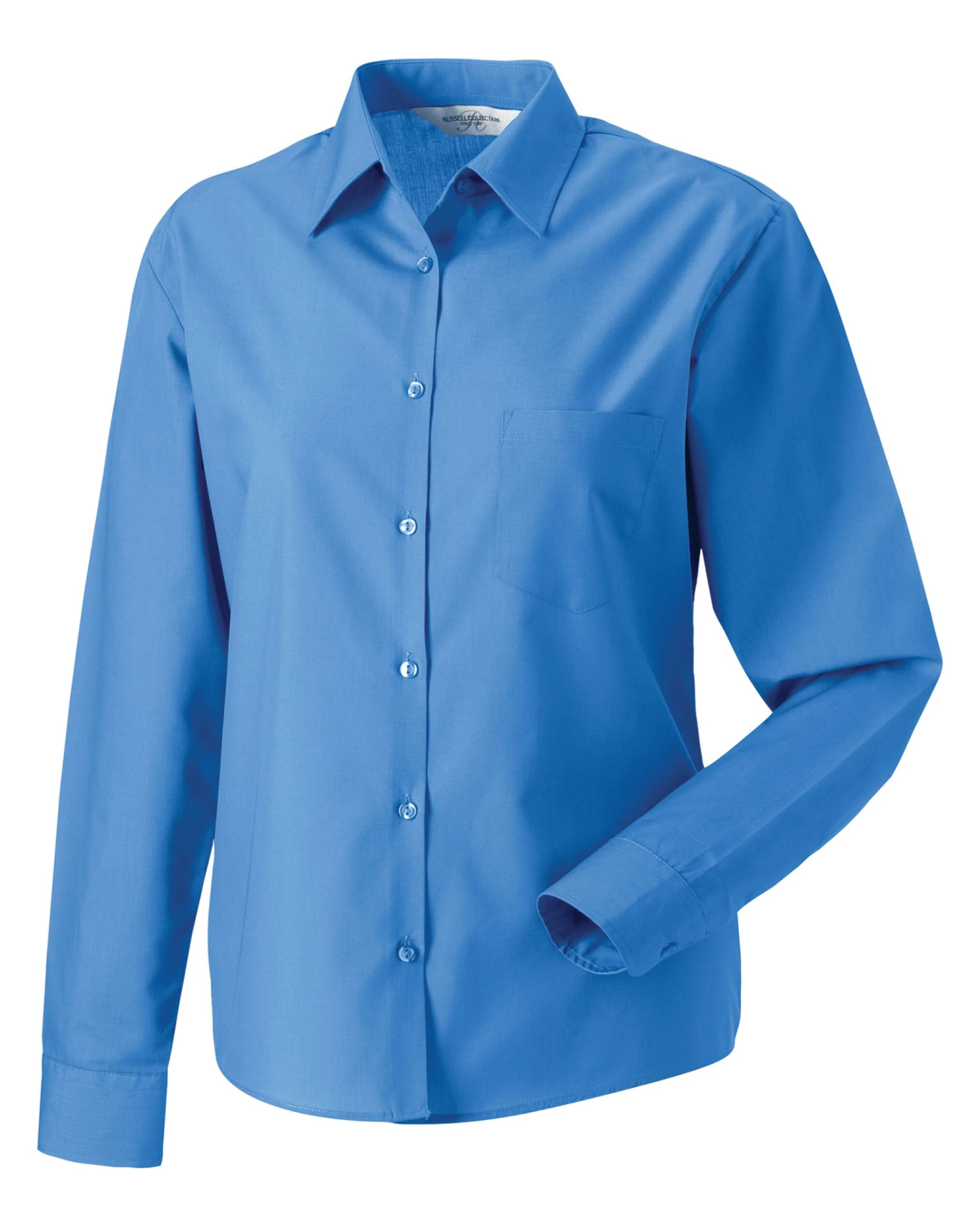 Russell Collection Ladies' Long Sleeve Classic Polycotton Poplin Shirt 9 Russell Collection Ladies' Long Sleeve Classic Polycotton Poplin Shirt - Image 7